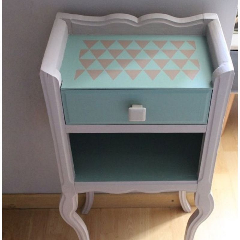 Made in Maud - Pochoir camaelle triangles scandinaves, Couleur Cactus et Angora