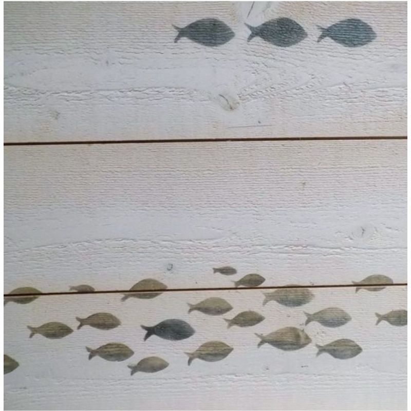 L'Atelier Gris Céleste pochoir Migrations