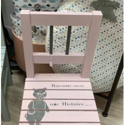 Samedi le Relooking - Pochoir raconte moi une histoire Bouton de rose béton