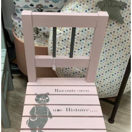 Samedi le Relooking - Pochoir raconte moi une histoire Bouton de rose béton