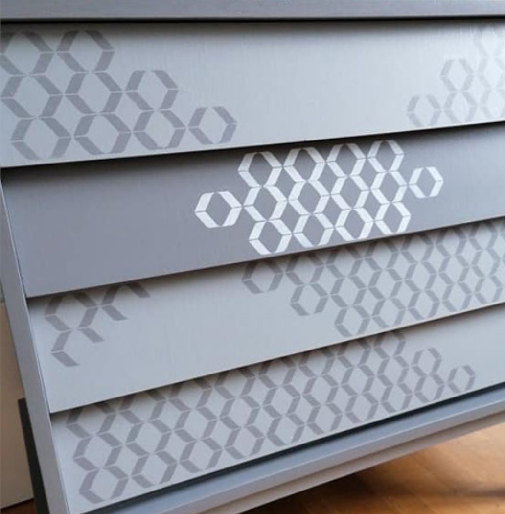 Made in maud - Pochoir Geométrie - Béton Schiste