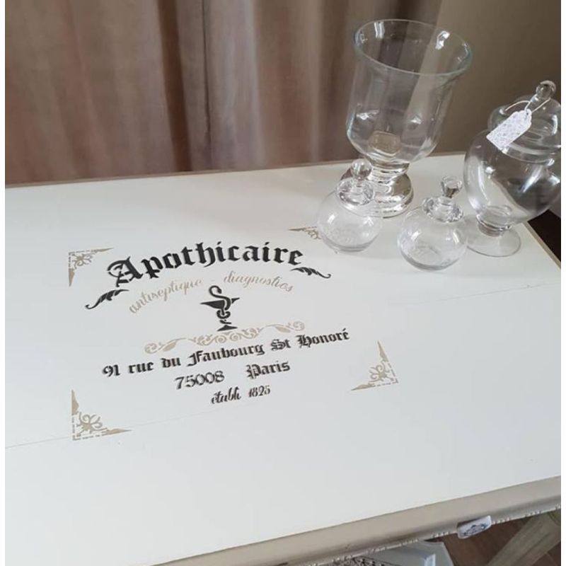 Atelier Gris étain Pochoir apothicaire Camaelle