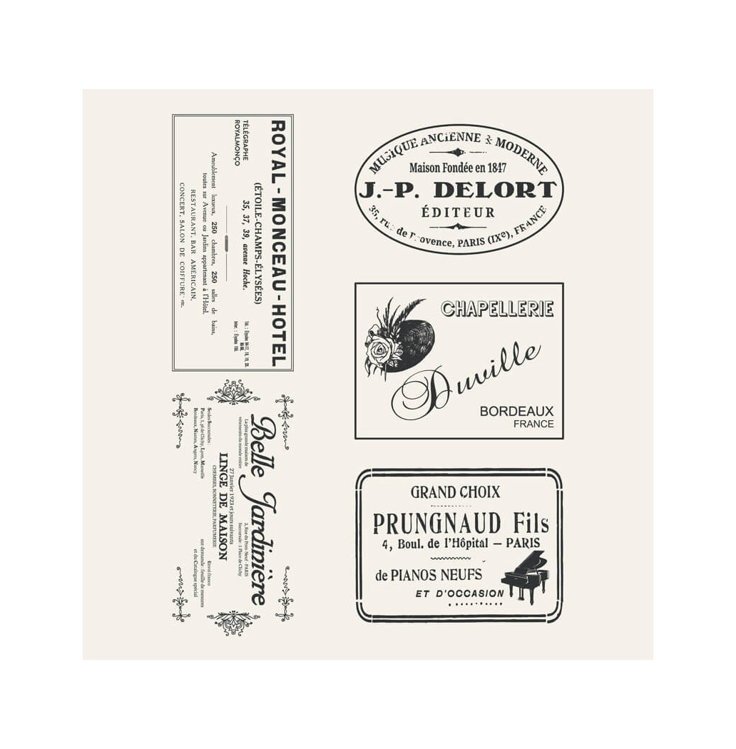 Transfert Ã  sec - Etiquettes Vintage