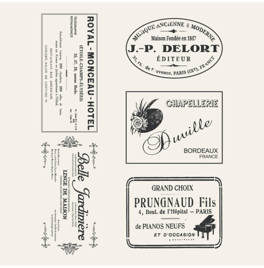 Transfert Ã  sec - Etiquettes Vintage