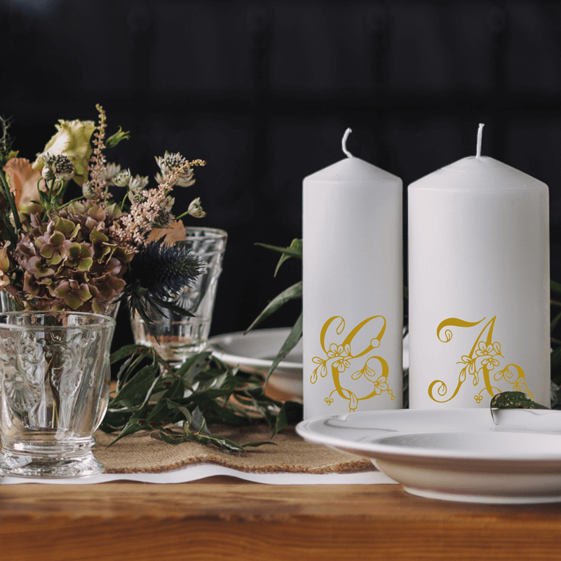 Transfert Ã  sec - Parure de Bougie Alphabet