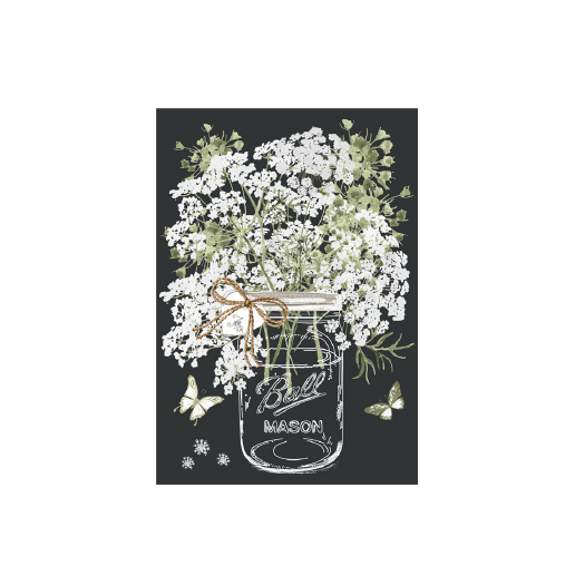 Transfert Ã  sec - Pot mason dentelle reine Anne