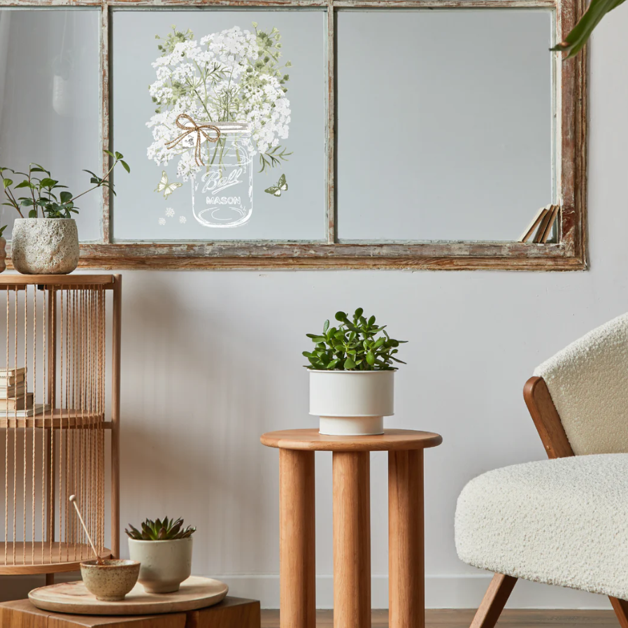 Transfert Ã  sec - Pot mason dentelle reine Anne