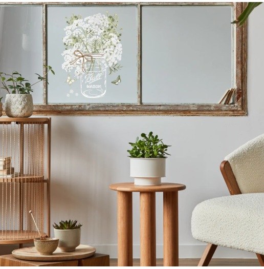 Transfert Ã  sec - Pot mason dentelle reine Anne