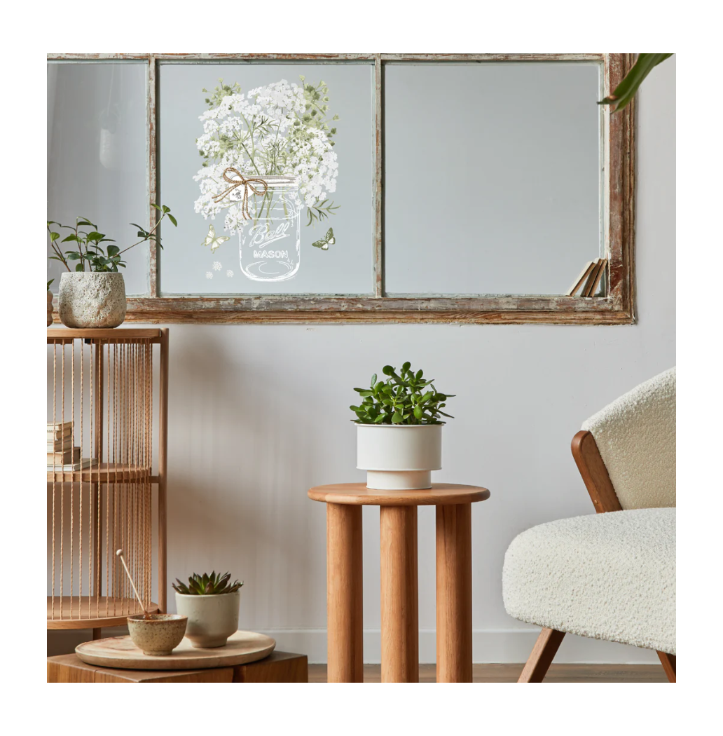 Transfert Ã  sec - Pot mason dentelle reine Anne