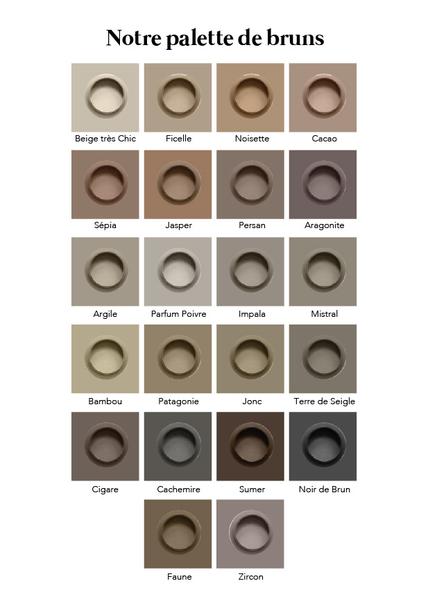 Peintures du nuancier Marrons Camaëlle